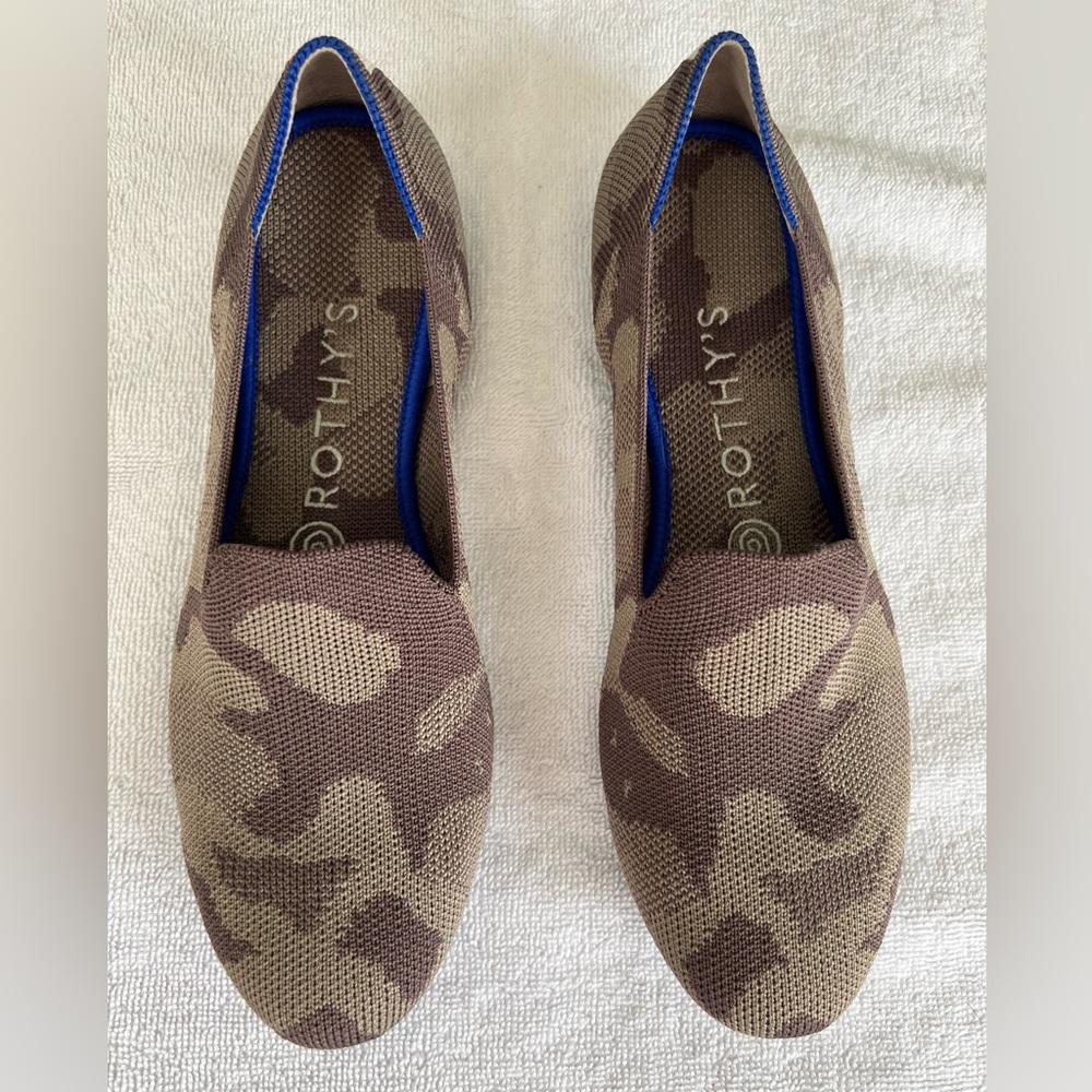 Rothy’s Mink Camo Loafer, size 7.5, very good condition